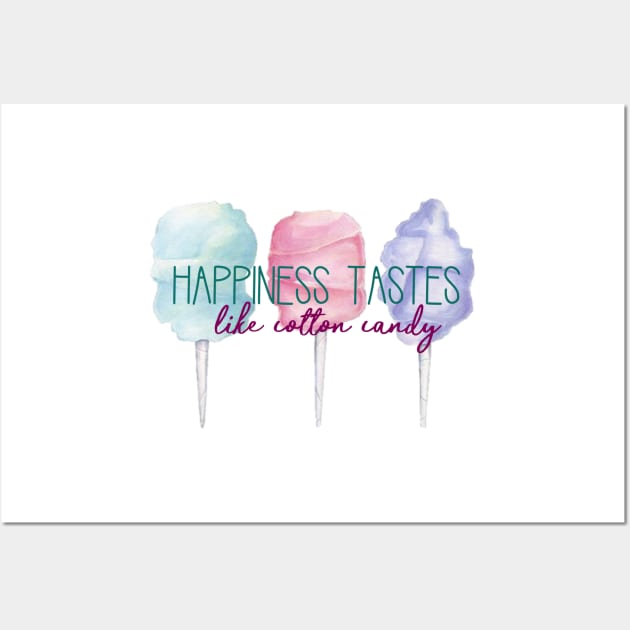 Happiness Tastes Like Cotton Candy Wall Art by annmariestowe